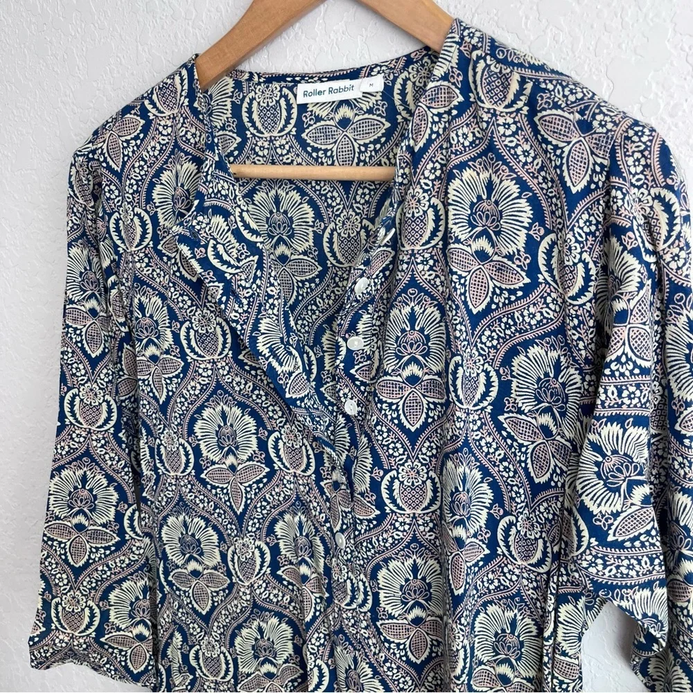 Roller Rabbit Maxi Kaftan Dress Floral Paisley - Picture 7 of 10